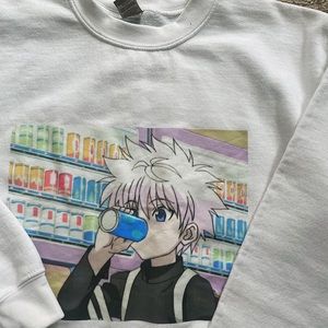 Lightweight White Killua Crewneck